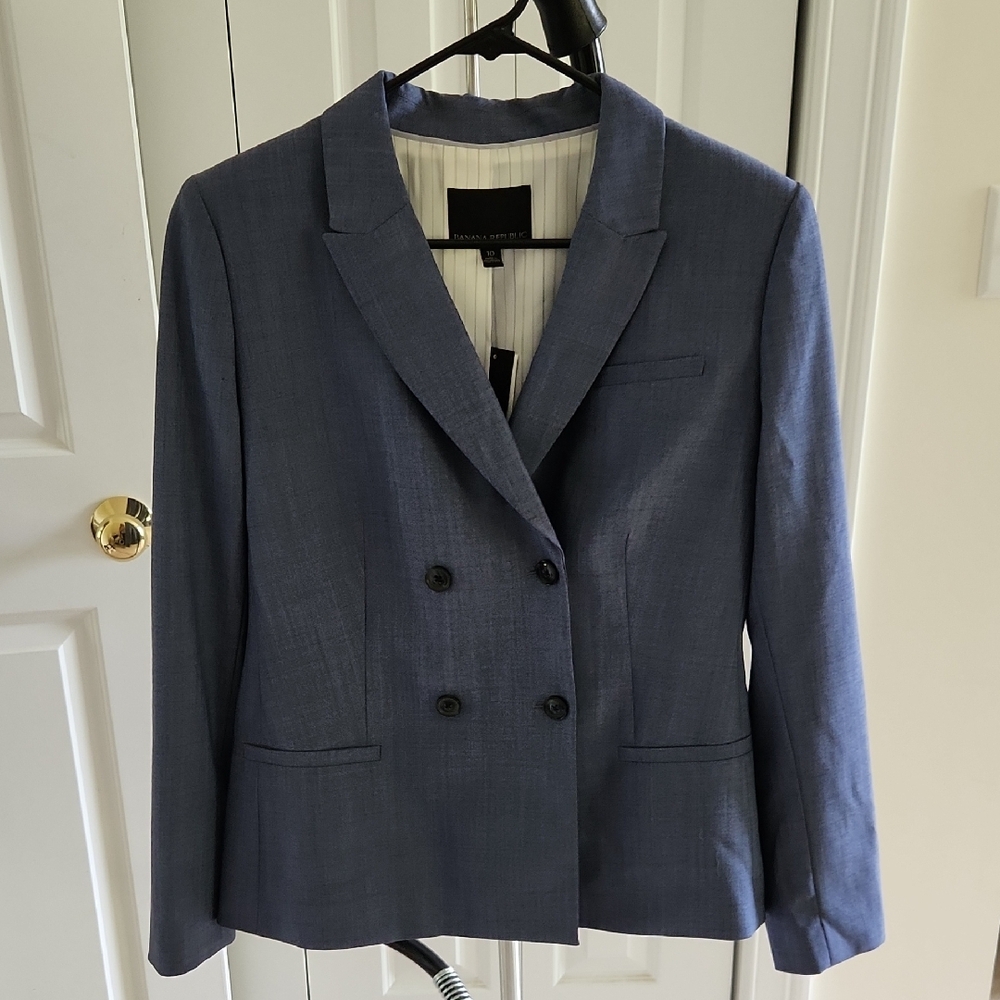 Banana Republic Blue Tailored Blazer Professional Suit Jacket